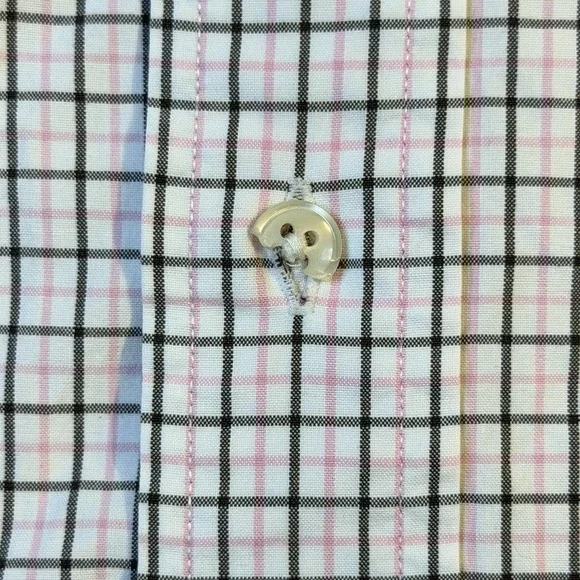 Polo Ralph Lauren Button‎ Down Shirt Men's Med Windowpane Plaid Pink Brown * - Picture 7 of 9
